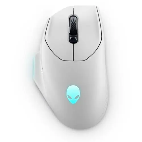 Produktbild: Alienware AW620M Wireless Gamingmaus, 26.000 DPI, 650 IPS, kabelgebundenes Gaming mit 1.000-Hz-Polling 2,4-GHz-USB-C-WLAN-Dongle, AlienFX-RGB, Lunar Light