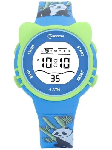 Produktbild: Alienwork Digital Kinderuhr Jungen Mädchen Blau Kautschuk-Armband Kalender Marineblau Kinder-Uhr Chronograph Sportlich