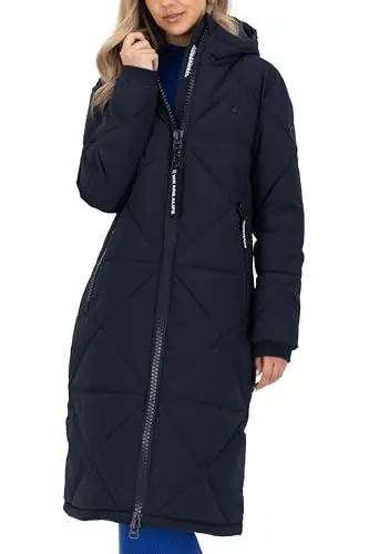 Produktbild: ALIFE and Kickin EnyaAK A Puffer Coat – Damen Wintermantel Steppmantel – Lange Winterjacke für Kalte Tage – Mantel für Herbst & Winter – Perfekt für Freizeit & Alltag Marine XS