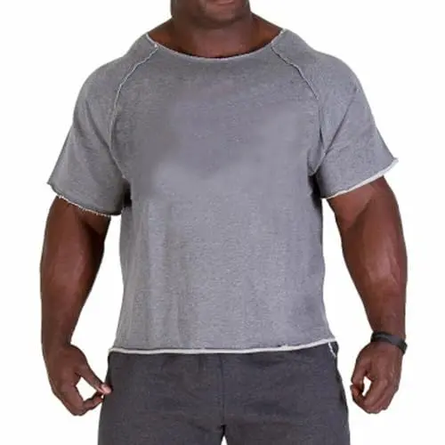Produktbild: ALIHUA Männer Casual Batwing Rag Shirt Männer O-Neck Baumwolle Gym T-Shirt Männer Fitness Gym Wear Atmungsaktives Bodybuilding Workout Muskel T-Shirt Top(Gray1,XXL)