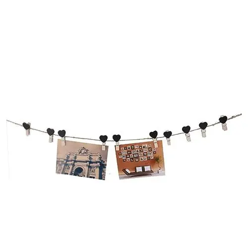 Produktbild: Alipis 10St Hochzeitsclips Hochzeitsgirlande Hochzeitsdekoration Hochzeitsklammern Aufhängeclip Party-Hängeklammern Mini-Holztafel Parteitafel Black