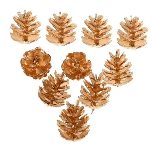 Produktbild: Alipis 10er-Pack Realistischer Goldener Getrockneter Kunststoff Für Weihnachtsdekorationen Feiertagsvasenfüller Bastelornamente