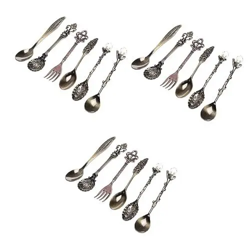 Produktbild: Alipis 18-teiliges Elegantes Dessertlöffel- Und -set: Königliches Löffel- Und -set Im Europäischen Vintage-stil Für Feiern