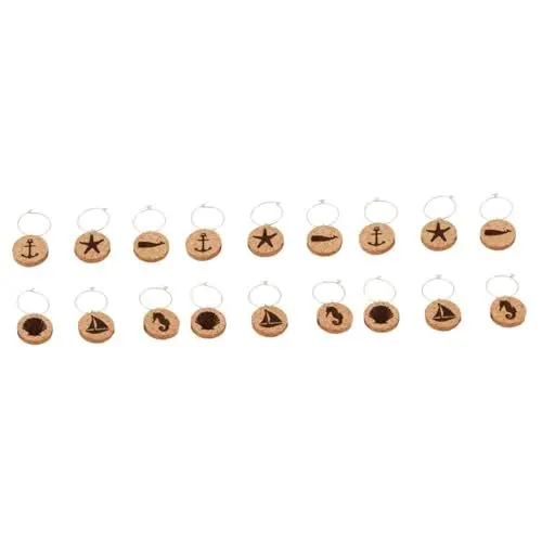 Produktbild: Alipis 18 Stk Weinglas-Anhänger Weinglasanhänger Weingläser holz glas anhänger Hölzern