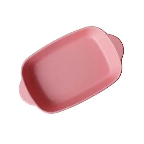 Produktbild: Alipis 1Stk Backgeschirr mit Griffen Keramik Bratform Keramik Salat Obstgericht Bratengericht baguetteblech safe für tatsächl Käse backblech Hochtemperatur-Backform Rosa