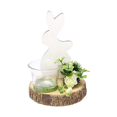 Produktbild: Alipis Dekorativer Kerzenhalter Aus Glas Im Nordischen Stil Langlebiges Holzhandwerk Home Bar Decor Wohnkultur