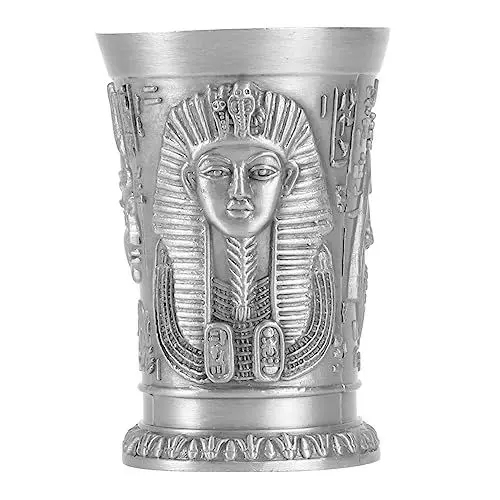 Produktbild: MAGICLULU Cocktailbecher Aus Metall Im Stil Des Alten Ägypten Becher Für Hawaii-partys Glas Polierter Rand Stabil Und Dekorativ