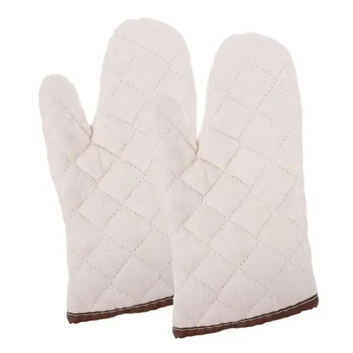 Produktbild: Alipis 1 Paar Backhandschuhe the cook die köchin grillkamin Hitzebeständig oven gloves Handschuh für den Ofen isolierte Handschuhe Handschuh zum Backen Handschutzhandschuhe Baumwolle Weiß