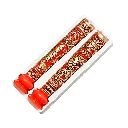 Produktbild: Alipis 1 Paar Hochzeitskerze Drache Und Phönix Chinesische Hochzeitsstütze Chinesisches Dekor Kerze Für Hochzeit -ornament Dekoration Der Hochzeitsszene Hochzeitskerzen Rot Paraffin