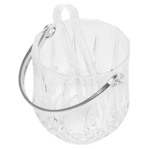 Produktbild: Alipis 1 Satz 2St tragbarer Eiskübel Eiskratzer Eiskübel zum Servieren Eiskübel für Partys mit Deckel Spender Krug eiswürfelkühler eiswürfel kühler Eisbehälter transparenter Eimer Plastik