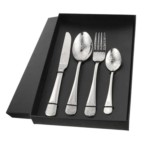 Produktbild: Alipis 1 Satz Besteck-löffel-set Cutter- -löffel-kit Westliches Silberbesteck Steakbesteck Utensilien Heimgeschirr Suppenlöffel Splitter Heimbesteck Silver Rostfreier Stahl