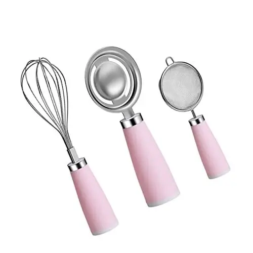 Produktbild: Alipis 1 Satz Drei Stück Backwerkzeuge Gadgets elektrischer Standmixer Bindestrich Joch Fritteuse kitchen helper kitchenaide stirrer tragbare Eiersiebe Ei-Extraktor Rostfreier Stahl Rosa