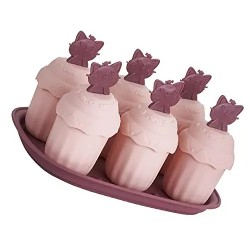 Produktbild: Alipis 1 Satz Eismaschine Hausgemachte Eiscreme Eisbar Hersteller Katzen-eisform Formen Für Eiswürfel Ice-pop-formen-tabletts Halter Für Eisbecher Hausgemachte Ice-pop-formen Rosa