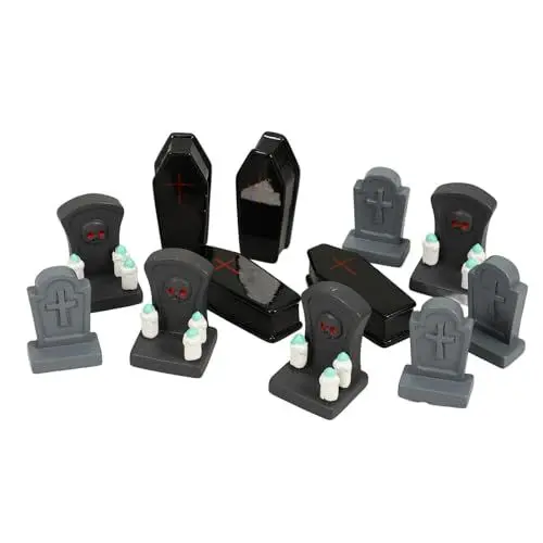 Produktbild: Alipis 1 Satz Halloween-Miniatur-Grabsteine-Dekorationen Mini-Harz-Grabsteine Mini-Grabsteine Gruselige Halloween-Grabsteine Halloween-Miniaturfiguren