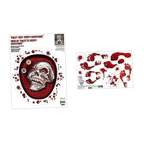 Produktbild: Cabilock Stil Toilettensitz Gruselig Halloween Themen Toilettensitz Aufkleber Pvc Material für Festliche Dekoration
