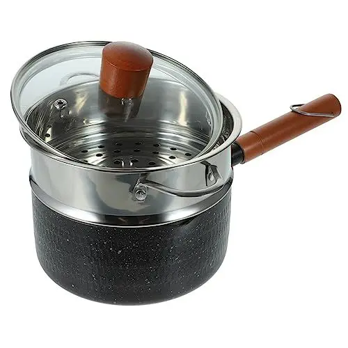 Produktbild: Alipis 1 Satz Japanische Antihaftpfanne Mit Dampfkorb Milchtopf Kleiner Topf Mit Deckel Instant-nudeltopf Sauce Nudelpfanne Suppenherd Topf Butterschmelztopf Mini-topf Aluminiumlegierung
