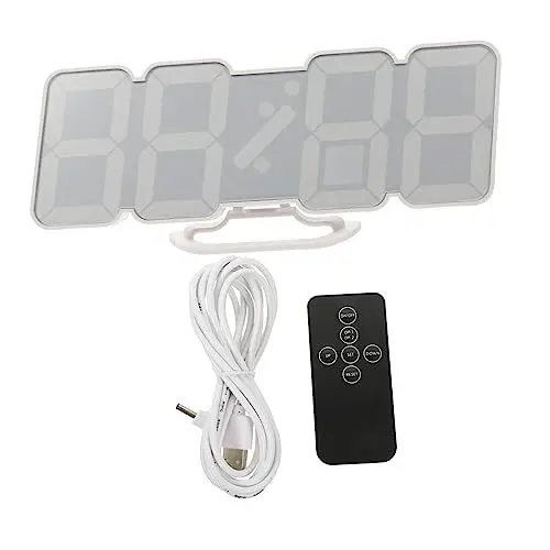 Produktbild: Alipis 1 Satz LED-Digitaluhr Digitaluhren einfacher Wecker Batterie-Backup-Alarm Wanduhr digital 3D-Uhr led Armbanduhr standuhr nachttisch Uhr datin Haushaltsuhr Tischuhr Plastik Weiß