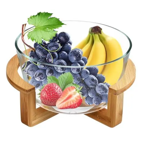 Produktbild: Alipis 1 Satz Schüssel kitchen zubehör wohnungsdeko Glasmöbel bowls schalen Frühstücksschalen Vorspeisen-Servierplatte Geschirr Lebensmittelbehälter Dessertschale Servierschale Bambus