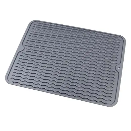 Produktbild: Alipis 1stk Silikon-abtropfmatte Geschirrspülmatte Arbeitsplatte Geschirr Pad Wellenkornmatte Tassentrocknungs-saugkissen Drain-pad Küchenmatte Wellenmuster Kieselgel Saugfähige Unterlage