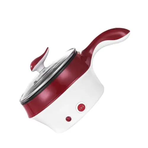 Produktbild: Alipis 1stück Multifunktionaler Mini -topf Mit Deckel Elektrischer Kochtopf Für Milch Suppen Und Saucen Antihaftbeschichtet Für Küche Und Studentenwohnheim Weinrot