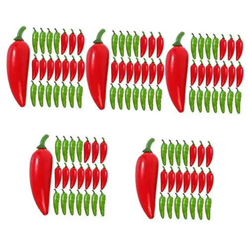 Produktbild: Alipis 200 STK Künstlicher Pfeffer Lebensechtes Pfeffermodell Simulation Lebensmittelmodell Pfeffer-Modell Künstliche Pflanzen Lebensmittel-Spielzeug-Requisite Jalapeno Styroporschaum