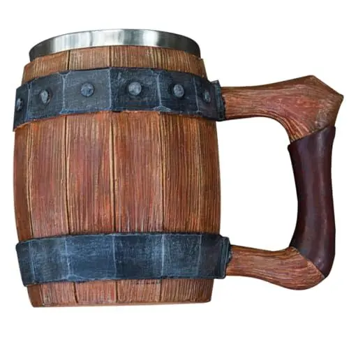 Produktbild: Alipis 2St Bierkrug aus Edelstahl Edelstahlbecher Bierkrüge Bierbecher Espressotasse Whisky-Gläser Bar Wein Tasse Bier Trinkbecher Multifunktion Kaffeetasse Glas Holzfass Rostfreier Stahl