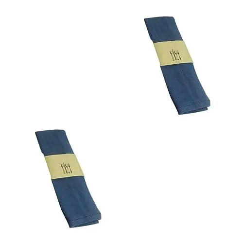 Produktbild: Alipis 2St Leinenstoff küchenhandtuch handtücher küche Küchentücher tafeltuch tischdeken Esstisch Tischset Fingerspitzen-Servietten Stoffservietten Backtuch Tischservietten aus Stoff Blue