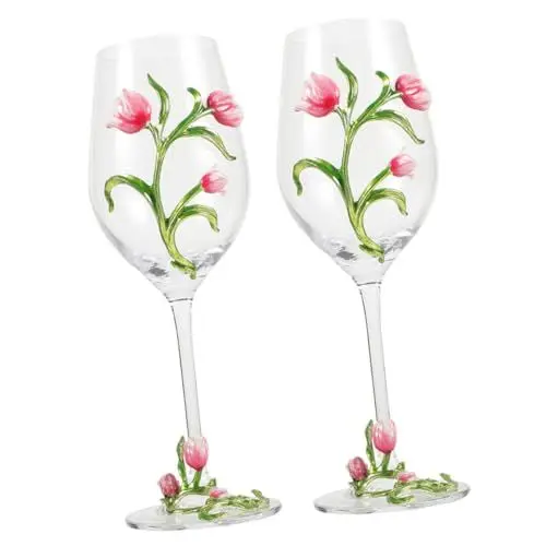 Produktbild: Alipis 2St Schnapsglas weingläser weintasting Weinbecher für den Innenbereich Weinflöte Gobstopper Glasbecher Weinbehälter Weinglas auf Fuß empfindlich Rotweinglas Hochzeitsgeschenke Rosa