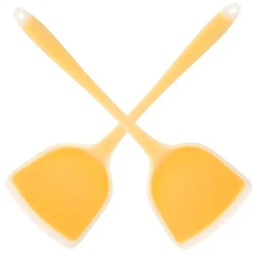 Produktbild: Alipis 2St Spachtel aus Silikon Pfannenwender wiederverwendbarer Wok-Spatel antihaftbeschichtete Spatel tragbarer Bratspatel Antihaft-Silikonspatel sicherer Wok-Spachtel Kieselgel Orange