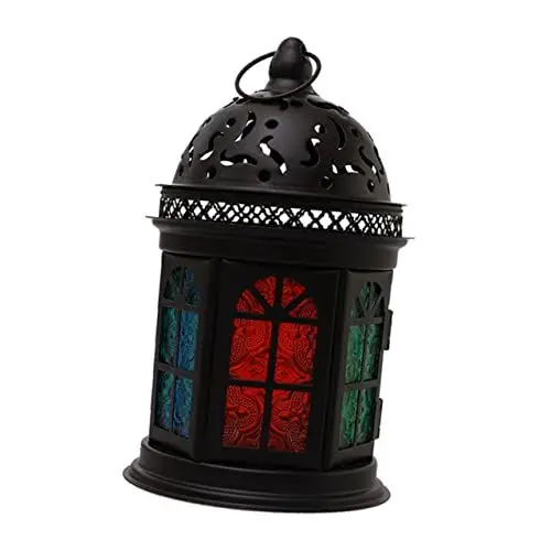 Produktbild: Alipis 2 STK Windlaternenverzierung Desktop-kerzenlampe Led-Laterne Mit Flammeneffekt Marokkanische Laterne Zimtstangen Schreibtischaufsatz Laterne Aus Metall Eisen Tragbar Nachtlicht