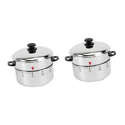Produktbild: Alipis 2 STK mechanische Zeitschaltuhr Kochtimer für die Küche Uhren für Kinder küchenhelfee Uhr küche Küchenuhr Timer zum Kochen intelligent Wecker Alarm Werkzeug rotieren innen Metall