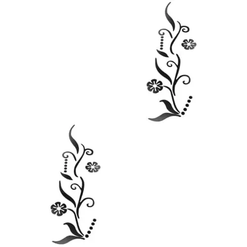 Produktbild: Alipis 2 Sätze Blumen spiegel Wanda kleber Aufkleber für Kinder acryl wandtattoo selber machen kinderzimmer wandsticker wall stickers for room Acryl-Aufkleber DIY-Aufkleber Black