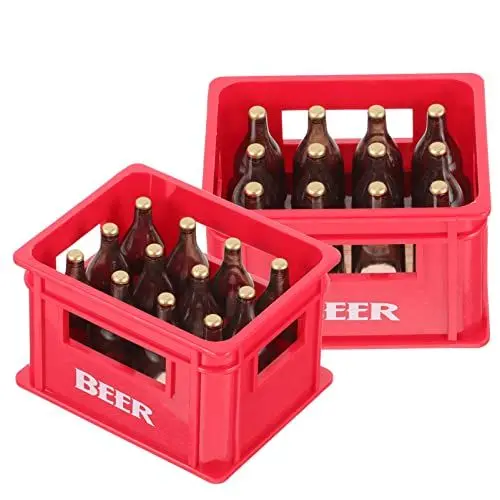 Produktbild: Alipis 2 Sätze Puppenhaus Spielzeug Mini-biergetränke Miniatur-biermodelle Küchenspielzeug Zum Spielen Weinkorb Aus Kunststoff Mini-flaschenmodelle Trinkflasche Plastik Aufbewahrungskiste