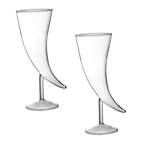 Produktbild: Alipis 2 Stk Cocktail Glas wassergläser wasser gläser glassware rotwein gläser coctail gläser Trinkgläser Weinkelche Highball-Gläser Rotweingläser Trinkhorn kreatives Hornglas Horn Kelch
