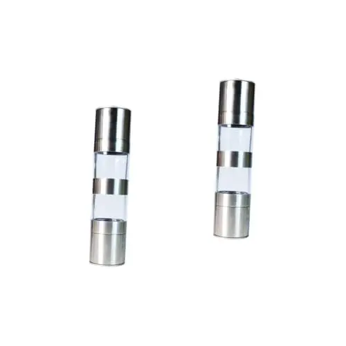 Produktbild: Alipis 2 Stk Pfeffer Doppelmühle elektrischer Pfeffer Hand Mühlen Pfefferzerkleinerer küchenmaschiene kochgeschirr grinder 2 in 1 Pfeffermühle 2 in 1 Salz-Pfeffer-Mühle Rostfreier Stahl