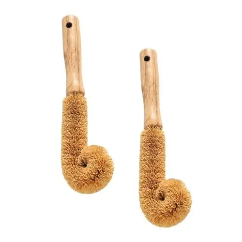 Produktbild: Alipis 2stücke Holz Reinigungsbürste Für Wasserflaschen Handliche Flaschenbürsten Mit Gebogenem Griff Langlebig Und Leicht Für Gründliche Reinigung Von Tassen Und Flaschen