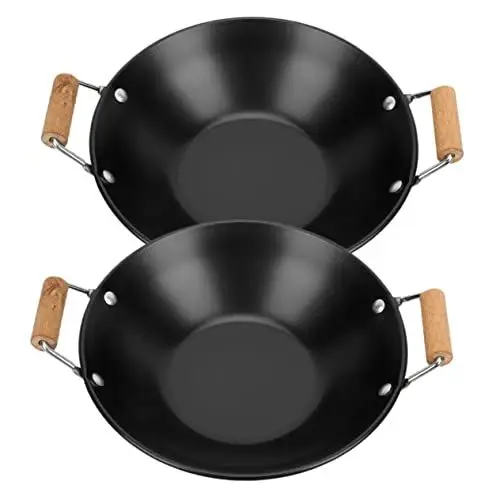 Produktbild: Alipis 2pcs Edelstahl Überlauf Kochtopf Einzeltopf Zum Mitnehmen Hot Pot Trockentopf Küche Kleiner Topf Holzgriff