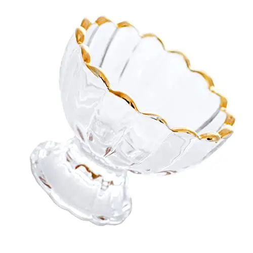 Produktbild: Alipis 2st Eisbecher Kleine Schüssel Trifle-becher Sahneschalen Fruchtdekor Pudding Platte Dessertschale Mit Fuß Klare Tassen Eisgerichte Parfaitbecher Verkostung Cocktailgläser Glas