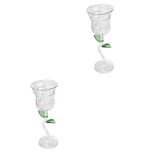 Produktbild: Alipis 2st Rosé Weinglas Hochzeitsdekoration Weinkelch Weinglashalter Weingläser Rosenförmiger Kelch Aus Glas Champagnerflöten Klare Tassen Margarita-glas Martini-gläser Trinkbecher Riese