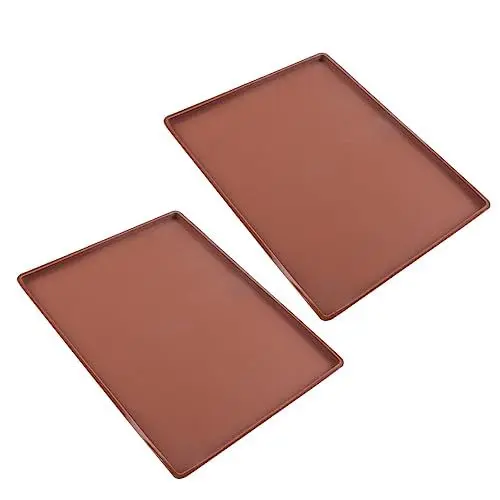 Produktbild: Alipis 2stücke Silikon-backmatten Backunterlagen Für Kuchen Umweltfreundlich Langlebig Hohe Temperaturbeständigkeit Leicht Zu Reinigen Kaffee