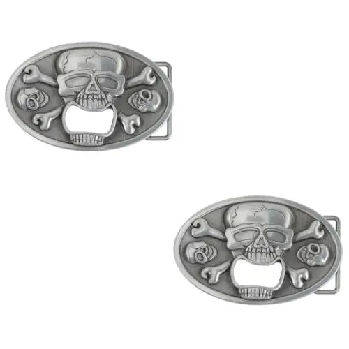 Produktbild: Alipis 2st -hosenknopf Halloween-flaschenöffner Halloween-schädel- -gürtelschnalle Herren Gürtelschnalle Halloween-gürtelschnalle Ersatzgürtelschnalle Zinklegierung
