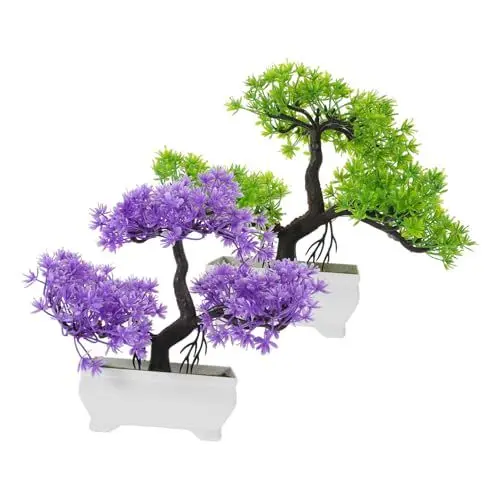 Produktbild: Alipis 2stücke Künstlicher Bonsai-Baum Realistisch Baum Künstlicher Kiefernbaum Gefälschter Kiefernbaum Gefälschte Pflanze Kiefernpflanze Aus Harz Kiefern-Ornament Simulationspflanzen Gef