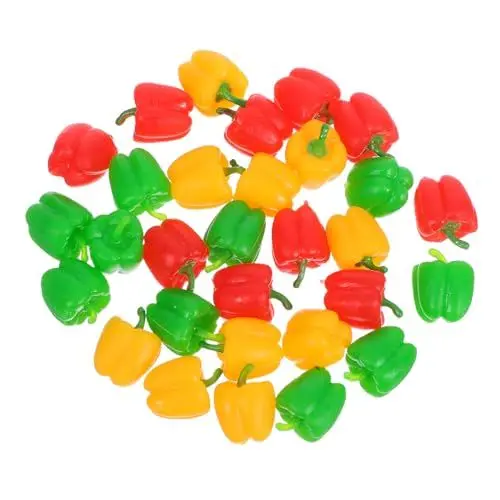 Produktbild: Alipis 30 Miniatur-Paprika: Plastik-gefälschte Paprika-Modelle – Leuchtende Farben Und Lebensechtes Künstliches Gemüse Für Restaurants, Modellhäuser Und Pädagogische Requisiten