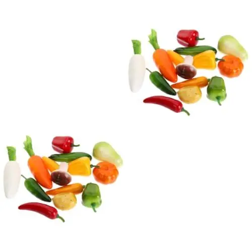 Produktbild: Alipis 34 STK gefälschtes Gemüse Spielzeug für Kinder kinderspielzeug schäumt gemüse Modell falsches scharfes Chili gemüseerde deko Vorschul-Lernspielzeug Kunstgemüse Mini schmücken