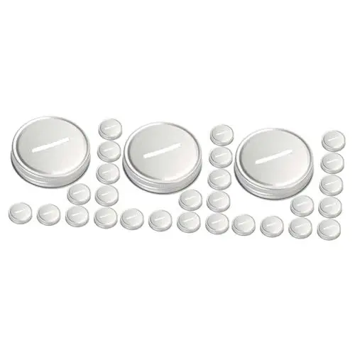 Produktbild: Alipis 36 Stk Sparschwein Münzdeckel Glasdeckel für zu Hause runde Dosendeckel halloween halloween assecoires Glasflaschen Einmachglas Mehrzweck-Dosenabdeckungen Topfdeckel kann