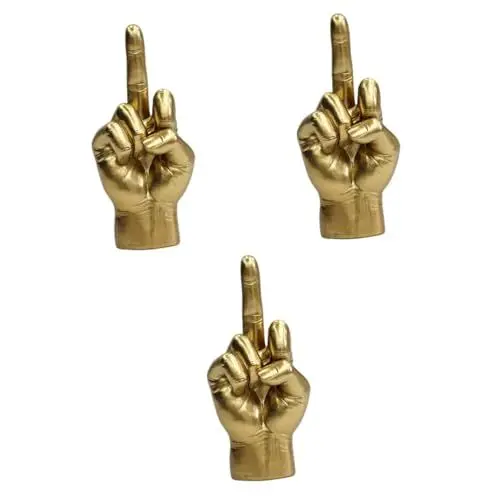 Produktbild: Alipis 3St Fingerskulptur Schmuckständer Halloween-Streichgeschenke Wohnkultur Geschenk zum einzug Statue Fingergesten-Skulptur Desktop-Dekor Schreibtisch Figur Esstisch Handschnitzen