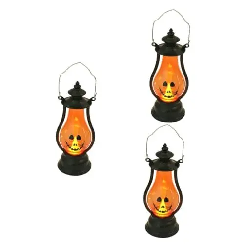Produktbild: Alipis 3St Halloween-Kürbislaterne Laternenkürbis dekorative Kürbislaterne LED-Halloween-Lampe leuchtet Halloween Pumpkin halloweenkürbis Kürbisse aus Kunststoff Halloween-Laterne Plastik