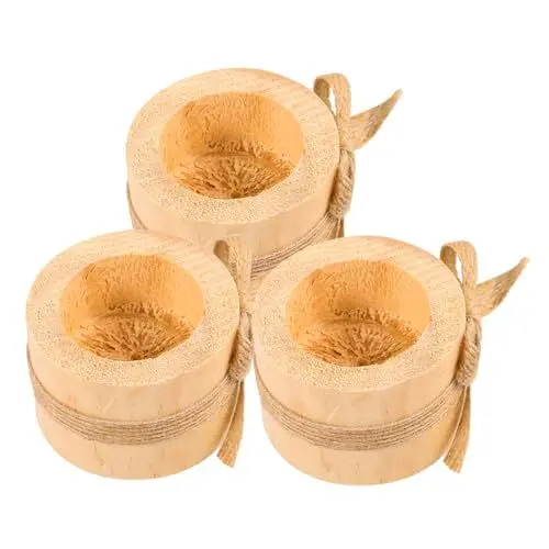 Produktbild: Alipis Teelicht Kerzenhalter Set Holz Dekorativer Kerzenständer Sukkulenten Topf für und Garten