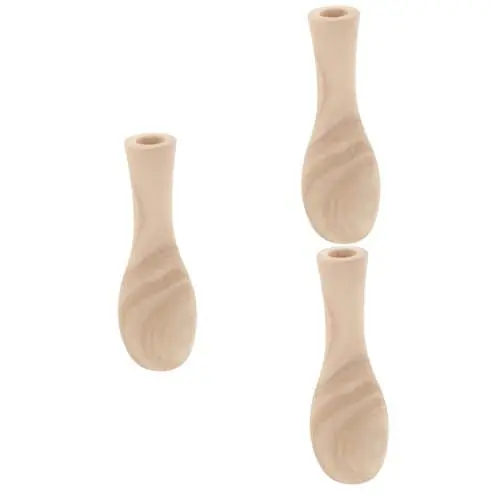 Produktbild: Alipis 3St Kleine Vase für Zuhause Holzvase ok blumenvase hoch ziernieten guci dekoringe Tischvase aus Holz esstischvase kleine Blumenvase getrocknete Blumenvase aus Holz Hausvase hölzern