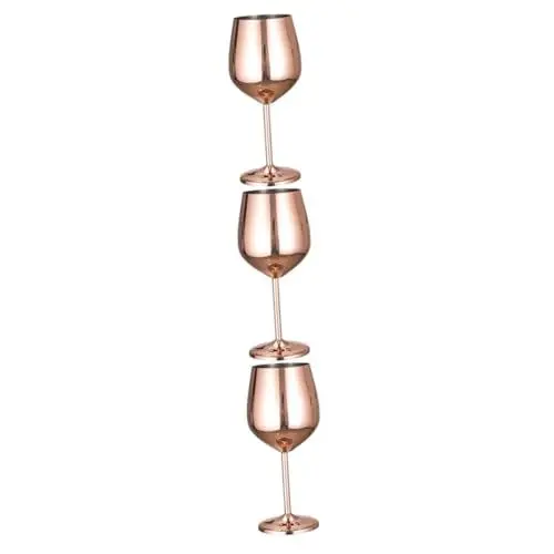 Produktbild: Alipis 3St Wein Tassen Rotweingläser Rotwein Kelch Margarita-Gläser Wiskey-Gläser rostfrei kaltes getränk kältekissen beerup cocktailkleod Heiße Getränke toasr Weinbecher aus Edelstahl